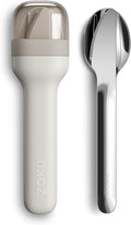 ZOKU Pocket Utensil Set, Grey - Stainless Steel Fork, Knife, and Spoon Nest in Case - Portable Design for Travel, School, Work, Picnics, Camping and Outdoor Home Use