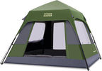 OutdoorMaster Updated Camping Tents, 4/6 Person Camping Tent with Blackout Shelter Technology, Easy Setup in 60 Seconds, Weatherproof Pop Up Tent with Top Rainfly, Instant Cabin Tent