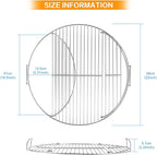 Coolbird Hinged Cooking Grate for 22 Inch Charcoal Grill, Iron Replacement Grill Grate with
