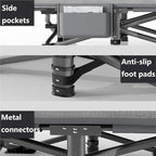 Folding Camping Cot,Camping Cot for Adults, Portable Folding Cot for Sleeping Lightweight Tent Cot with Storage Backpack Supports 160kg(Grey)