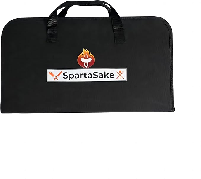SpartaSake Premium Stainless Steel BBQ Grilling Accessories with Black Handles - Barbecue Gill Accessories Set for Blackstone Griddle - Outdoor Camping Grill Set for BBQ for Dad Men Women (24-Pack)