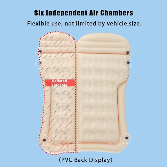 Car Inflatable Air Mattress for Chevrolet Blazer EV 2023 2024 Portable Boot Air Mattress Cushion Outdoor Travel Camping Sleeping Gear Accessories,Blue