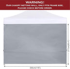 COOSHADE Instant Canopy SunWall 10x10 Canopy SideWall for Pop up Canopy Tent, 1 Pack Sidewall Only, Grey