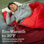 Coleman Flatlands 30/40/50°F Sleeping Bag, Made from 100% Recycled Material, Big & Tall Options, Cool-Weather Sleeping Bag for Camping, Sleepovers, Guests & More