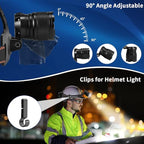 Super Bright Aluminum Headlamp, Rechargeable Headlamp High Lumen, 90° Adjustable Focus Head Lights for Forehead, Head Lamps LED Rechargeable, Waterproof Headlamps for Adults Camping Hard Hat