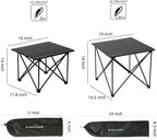 ROCK CLOUD Portable Camping Table Ultralight Aluminum Camp Table Folding Compact Beach Table for Camping Hiking Backpacking Outdoor Picnic, Reinforced Small