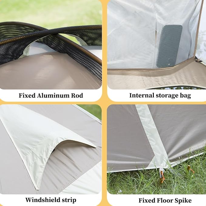 Backpacking Tent 2 Person/3 Person Waterproof Lightweight Double Layer Free-Standing Aluminum Pole Beach Canopy Tent for Outdoor Camping Hiking 4 Season Tent (Color : A, Size : 2 Person)