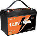 12V 150Ah LiFePO4 Lithium Battery Built-in 100A BMS Low Tem Cut Off 1920Wh 15000+ Deep Cycle Rechargable Battery for Solar, RV, Marine, Off-Grid Applications