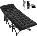 DoCred Oversized XXL Folding Camping Cot with Mattress, Heavy Duty Sleeping Cot Bed Portable Adults Outdoor Bed with Carry Bag, Travel Camp Cots