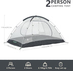 BISINNA Backpacking Tent 2 Person Lightweight Camping Tent Waterproof 3 Season with Aluminum Pole for Outdoor Mountaineering Hiking Travel