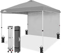 EAGLE PEAK Commercial Canopy 10x10 Pop Up Canopy Tent with 1 Sidewall, Easy Setup Heavy Duty Instant Event Shelter for Vendors & Markets, Outdoor Sun Shade, Light Gray