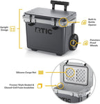 RTIC 22 QT Ultra-Light Wheeled Cooler with Handle, Hard Insulated Portable Ice Chest Box for Beach, Drink, Beverage, Camping, Picnic, Fishing, Boat, Barbecue