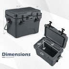 Goplus Hard Cooler, Insulated Ice Chest w/Portable Handles, Cup Holders, Ruler, Bottle Opener, 6 Day Ice Retention for Drink, Beverage, Camping, Fishing, Beach