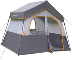 HIKERGARDEN 6-8 Person Camping Tent - Portable Family Cabin Tent for Camp, Windproof Fabric Camp Tent Outdoor for Hiking, Backpacking, Traveling