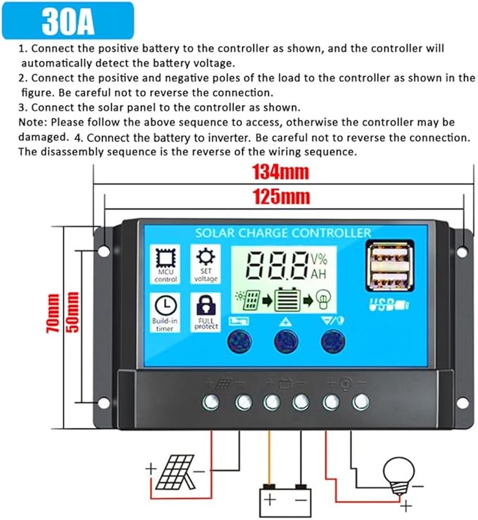 36W Foldable Solar Panel with USB Charging, 6000W Car Power Inverter, Complete Solar Inverter Kit for DC12V-AC110V/220V, Portable Solar Power System for Camping & Outdoors
