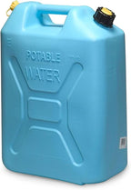 Scepter Portable Plastic Military Style Food Grade 5 Gal Water Jug Container with Reversible Spout for Camping & Emergency Storage, Blue