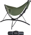 anymaka Set Up in 3 Seconds Hammock Stand - 550 LBS Capacity - Portable Hammock Stand Stable on Any Terrain, Weather Resistant Forest Green
