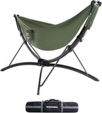 anymaka Set Up in 3 Seconds Hammock Stand - 550 LBS Capacity - Portable Hammock Stand Stable on Any Terrain, Weather Resistant Forest Green