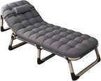 Portable Bed for Adults with Mattress Sleeping Cots for Adults Portable Folding Bed Cot Lounge Chair for Beach Lawn Camping Pool Sun Tanning(194 * 75 * 27cm)