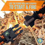 Paracord Bracelet Compass Hiking Survival Emergency Whistle Fire Starter Kit Camping Gear Hiking Essentials Fishing Hunting Accessories EDC Backpacking Gear Tactical Survival Gear Equipment