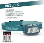 Energizer HDL40 LED Headlamp, Great Hands-Free Light for Outdoors, Multi-Colored Waterproof Headlamp Flashlight with Red Mode, 3 AAA Batteries Included