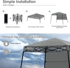 Tangkula 7x7 Ft Pop Up Canopy, Slant Leg Outdoor Tent with Carry Bag & 4 Stakes, Compact Portable for Hiking Camping Fishing & Picnic (7'x7' Base, 6'x6' Top)