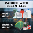 Emergency Zone Stealth Tactical 2-Person, 72-Hour Emergency Survival Kit, Wilderness Survival Gear, Waterproof & First Aid, Food & Water, Ready for Earthquake, Wildfires, Disaster Preparedness