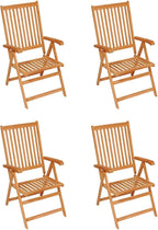 Patio Chairs 4 pcs,Outdoor Folding Chair,Lounge Chair,Portable Camping Chair,Tanning Chairs for Outside,Garden Chair,for Outdoor Patio, Campsite, or Yard, with Green Cushions Solid Teak Wood