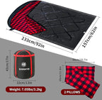 ShinHye Double Sleeping Bag for Adults with 2 Pillows, Camping Sleeping Bags Flannel Cotton 2 Person Sleeping Bags XXL Queen Size Sleeping Bag for Cold Weather