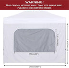 COOSHADE Instant SunWall 8x8 SideWall for Pop up Canopy Tent, 1 Pack Sidewall with Mesh Window Only, White