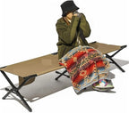 Folding Camping Cot Camping Bed Wear-Resistant 600D Oxford Cloth Portable Outdoor Lightweight Forest Folding Bed Chair(Khaki)