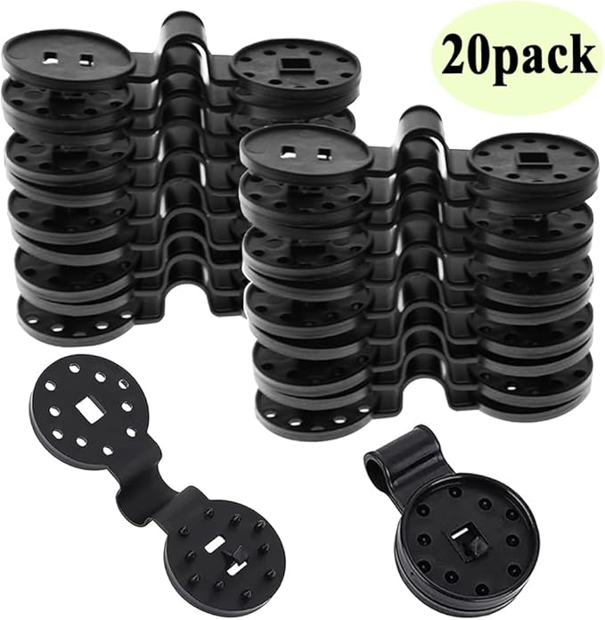 20pcs Shade Cloth Clips, Black Round Plastic Sun Shade Clip, Detachable Durable Heavy Duty Lock Grip for Sun Shade Net, Gardening Shade Cloth, Anti Bird Netting Windproof Awning Clamp Hooks