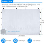Joramoy Canopy Tent Sidewalls for 12×12 Pop Up Canopy, Instant Canopy SunWall with Waterproof and UV Protection Layer, Straight Leg Canopy Shade Wall, 1 Pack Sidewall Only(White), WB1212-White