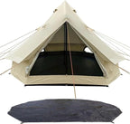 DANCHEL OUTDOOR B2 Portable Yurt with Stove Jack for Winter Camping, 4 Season Bell Tent Large Hot Tent 4/6 Person Family Camping Glamping Party 300D Oxford Khaki, 13ft/16.4ft
