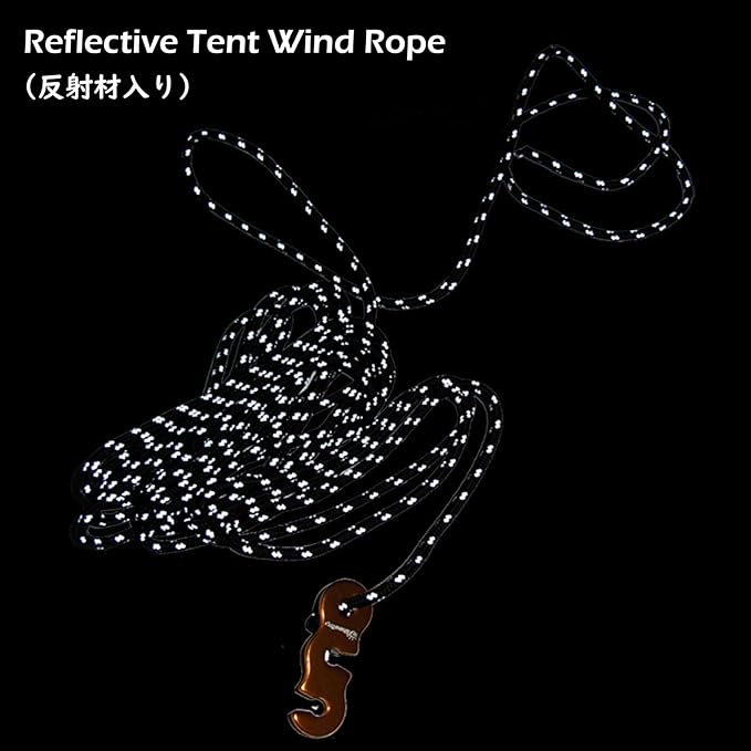 TRIWONDER Reflective Guyline, Tent Cord Nylon Paracord Rope with Guyline Adjuster for Camping Tent, Outdoor Packaging (Black - 4 Pack)