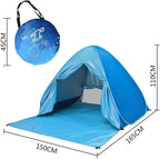 Automatic Pop Up Beach Tent Instant Portable Quick Sun Shelter for 2-3 Persons (Orange)
