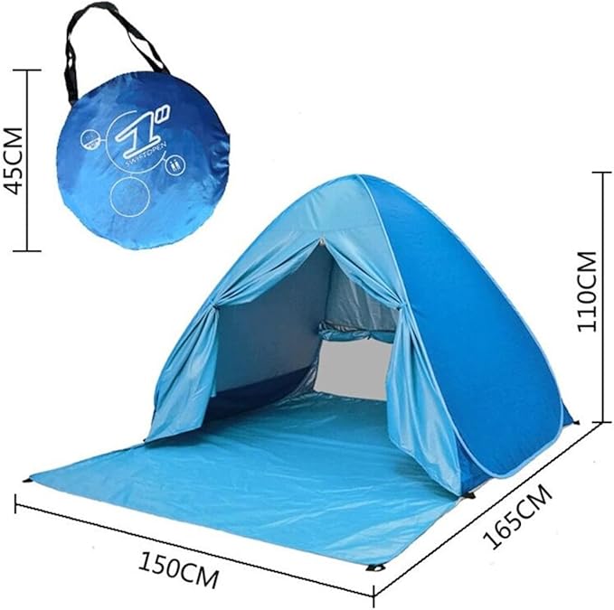 Automatic Pop Up Beach Tent Instant Portable Quick Sun Shelter for 2-3 Persons (Orange)