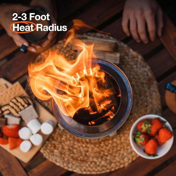 Solo Stove Mesa XL, 7 Inch Tabletop Fire Pit with Stand - Smokeless, Stainless Steel Fire Pit for Camping, Outdoor & Patio- Wood Burning or Pellet Fueled Portable Bonfire, 2.3lbs, Bronze (Pack of 2)