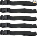 5Pcs Black Nylon Strap 1" x 47" (3.9ft) Buckle Straps with Quick Release Adjustable Straps with Buckles, Tie Down Strap for Backpacking, Outdoor Activities
