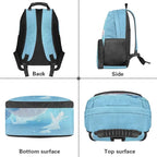 Shark Backpack with Lunch Box Blue Bookbag Cute Lightweight Kids Bookbag with Lunch Box Boys 4 Pcs School Bags for Boys 10-12 Travel Outdoor Camping Daypack Graduation Gifts