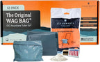 Cleanwaste Original WAG Bag Portable Toilet (12 Pack) - Go Anywhere Kit For Camping, Boating, Travel - NASA Gelling Powder for Poop/Pee