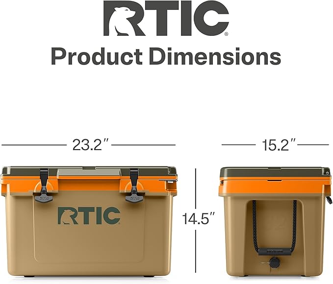 RTIC Ultra-Light 32 Quart Hard Cooler Insulated Portable Ice Chest Box for Drink, Beverage, Beach, Camping, Picnic, Fishing, Boat, Barbecue, 30% Lighter Than Rotomolded Coolers