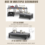 Folding Camping Kitchen Table with Cookware Tableware Sets,Aluminum Portable Outdoor Cooking Table,for Outdoor Picnic
