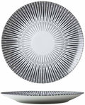 Camping Plates Creative Ceramic Dinner Plate Restaurant Round Dinner Plate Geometric Pattern Dinner Plate Kitchen Tableware Decorative Plate(C,25.8cm/10Inch)