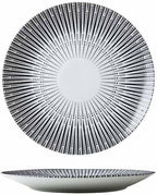 Camping Plates Creative Ceramic Dinner Plate Restaurant Round Dinner Plate Geometric Pattern Dinner Plate Kitchen Tableware Decorative Plate(C,25.8cm/10Inch)