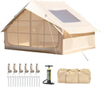 YOLENY 2-4 Person Inflatable Tents for Camping, Quick Setup in 2 Minutes with Hand Pump, 4-Season Waterproof Windproof Oxford Blow Up Tent