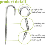 Ground-Stakes-Heavy-Duty-12 inch, J-Hook Rebar Stakes Galvanized Anti-Rust 20pcs Garden Stakes Metal Ground Anchors for Garden Dog Fence Chicken Coop Christmas Decorations Deer Fence