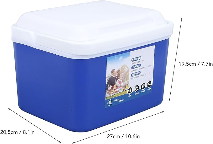 5L Portable Cooler Box, Large Capacity Ice Box Cooler Keeps Food Freshness and Drink Cool, Insulated Hard Cooler Case for Travel, Camping, Picnic