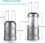2 Pack Camping Lantern 500 Lumens Collapsible Portable LED Lantern for Emergency, Hurricane, Storms, Outage