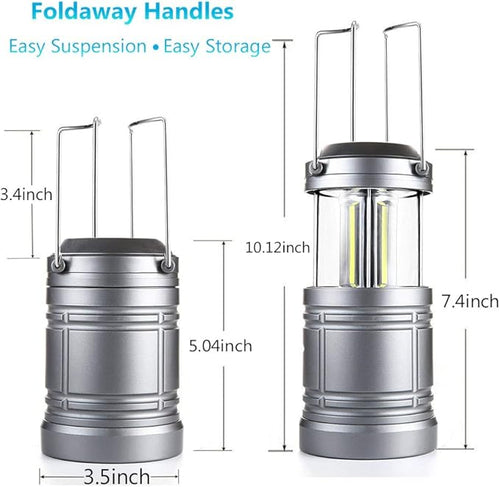 2 Pack Camping Lantern 500 Lumens Collapsible Portable LED Lantern for Emergency, Hurricane, Storms, Outage